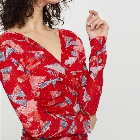 IRO Dress NWT Adecruz Red Long Sleeve Silk Mini Dress New Size 34 2 - Picture 5 of 10